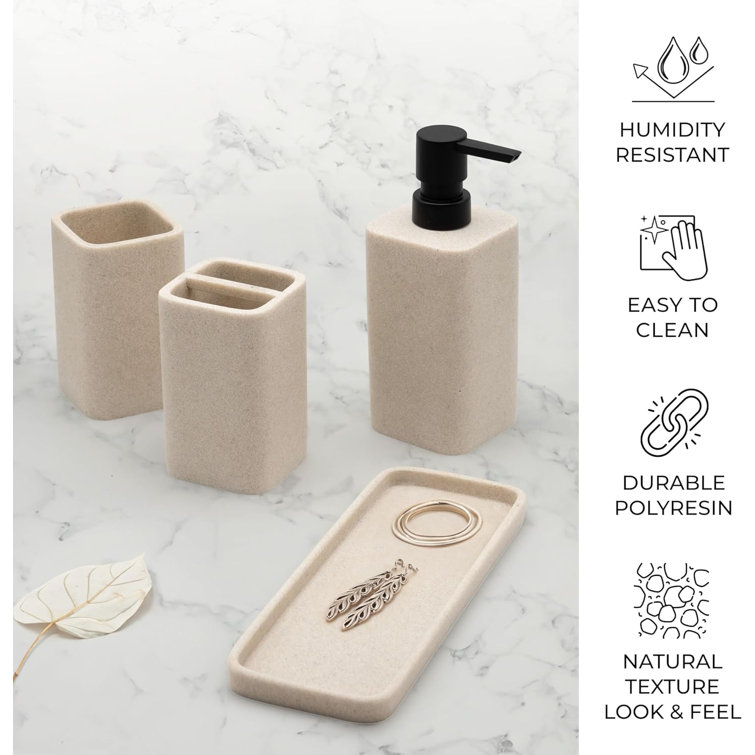 Latitude Run® 4 Pieces Bathroom Accessories Complete Set Wayfair Canada